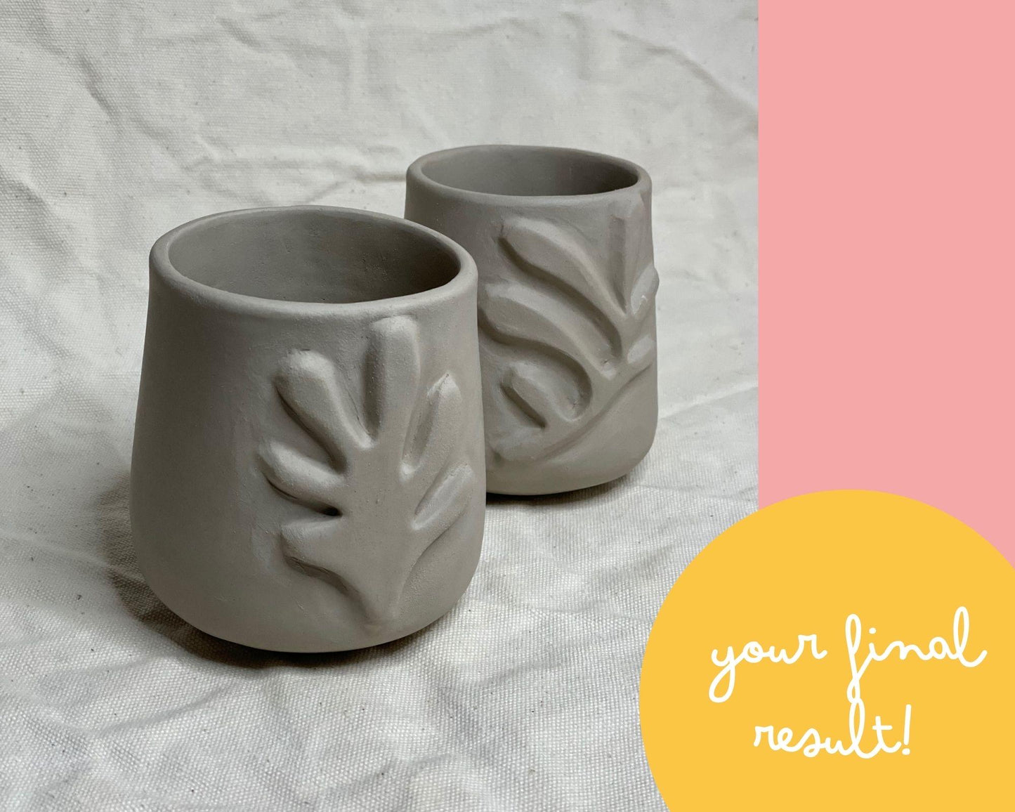 Matisse inspired Mug Slab-Building Template DIY Ceramics Stencil Pottery Crafts in ENGLISH