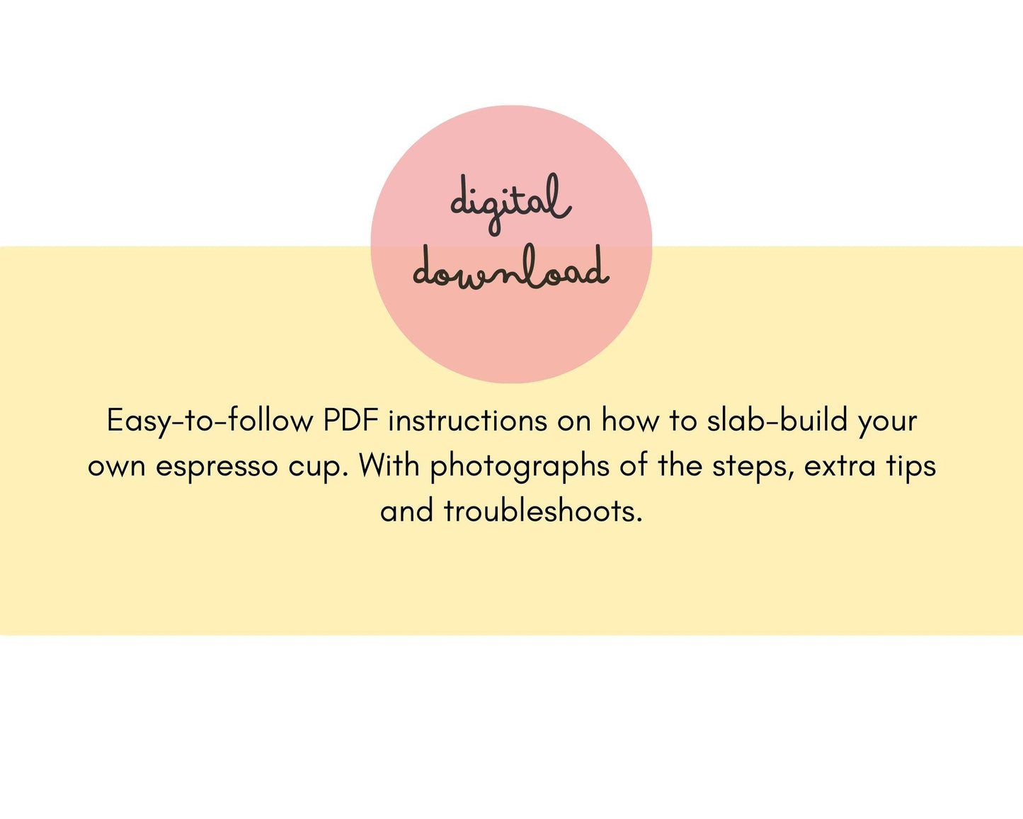 Espresso Cup Template DIY Ceramics Stencil Pottery Crafts ENGLISH