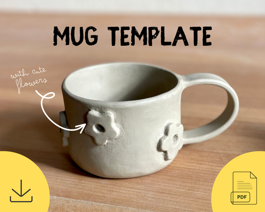 Flower Mug Pottery Template