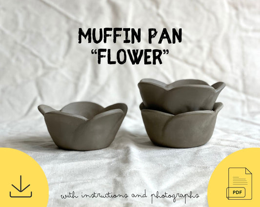FREE Muffin Pan Flower Pottery Template for Slab-Building Technique