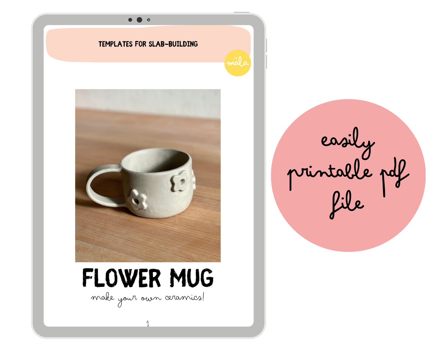 Flower Mug Pottery Template
