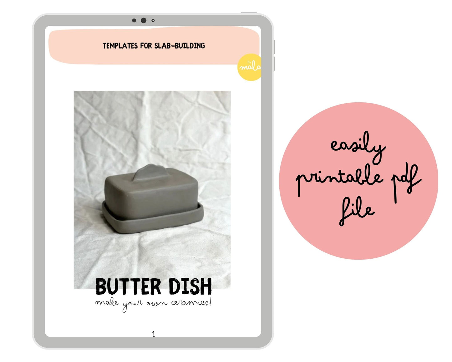 Butter Dish Pottery Template