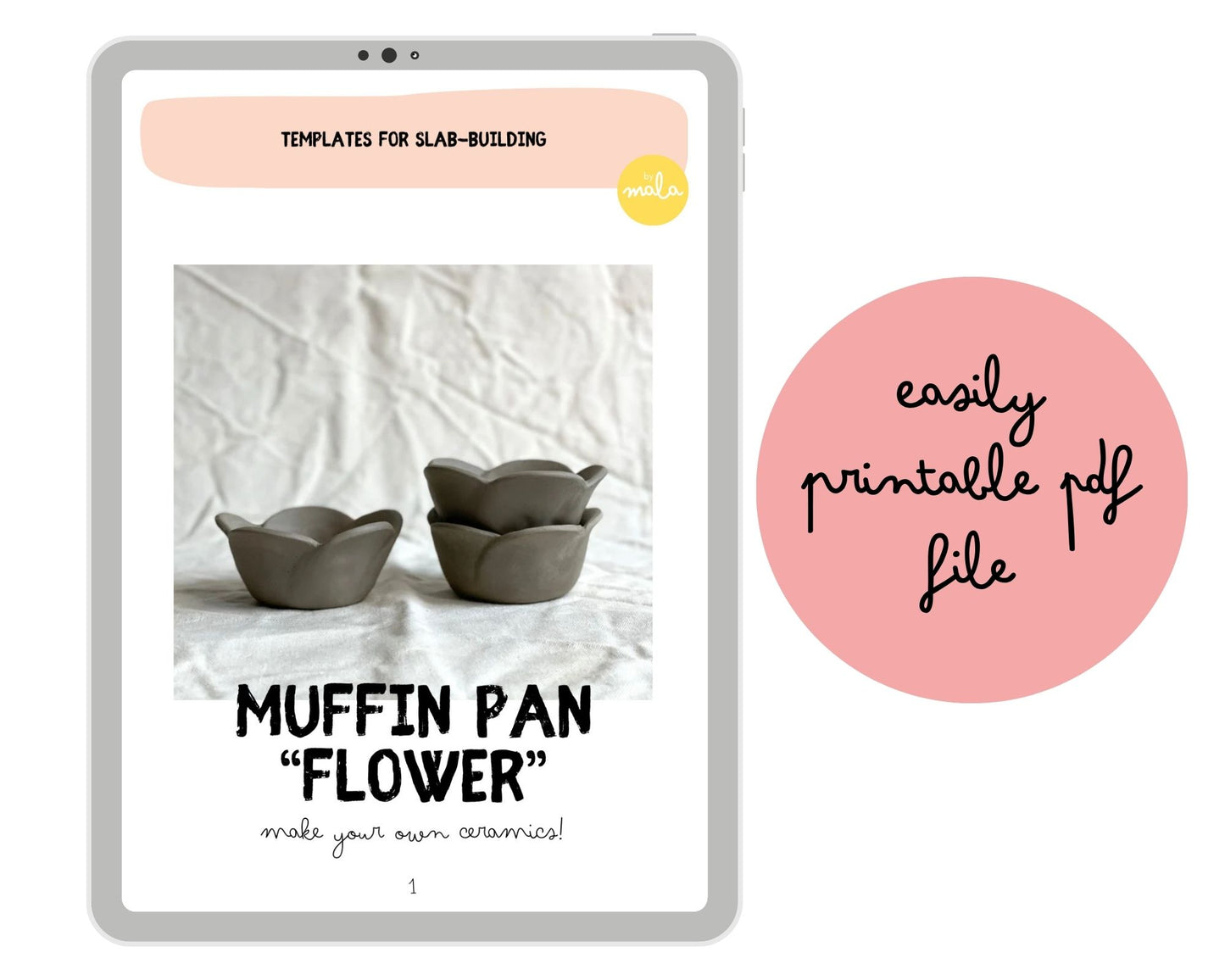 FREE Muffin Pan Flower Pottery Template for Slab-Building Technique