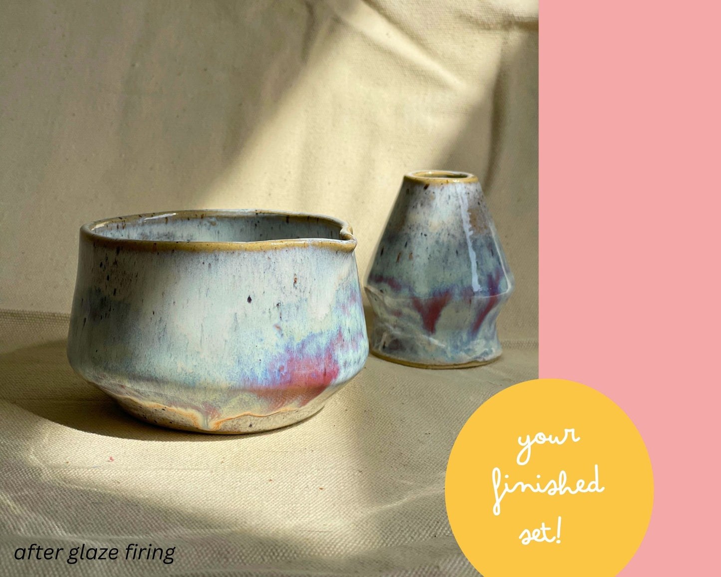 Matcha Set Pottery Template Chawan and Chasen