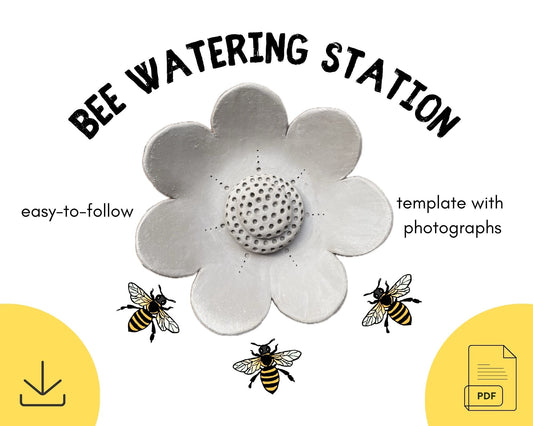Bee Watering Station Template Flower DIY Ceramics Stencil Pottery Crafts ENGLISH