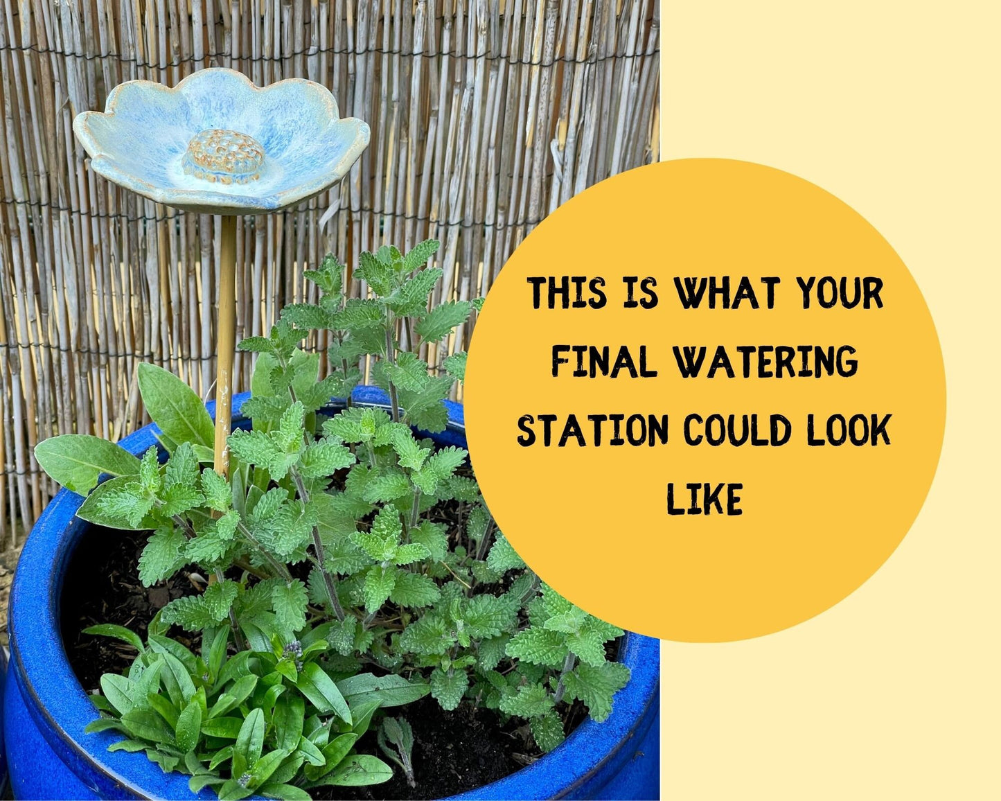 Bee Watering Station Template Flower DIY Ceramics Stencil Pottery Crafts ENGLISH