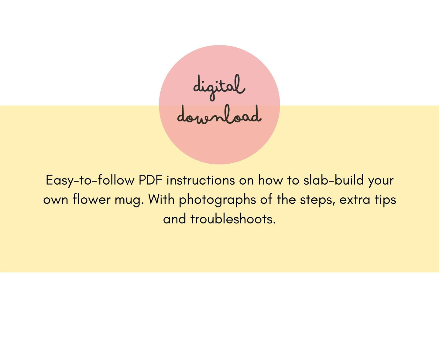 Flower Mug Template DIY Ceramics Stencil Pottery Crafts ENGLISH