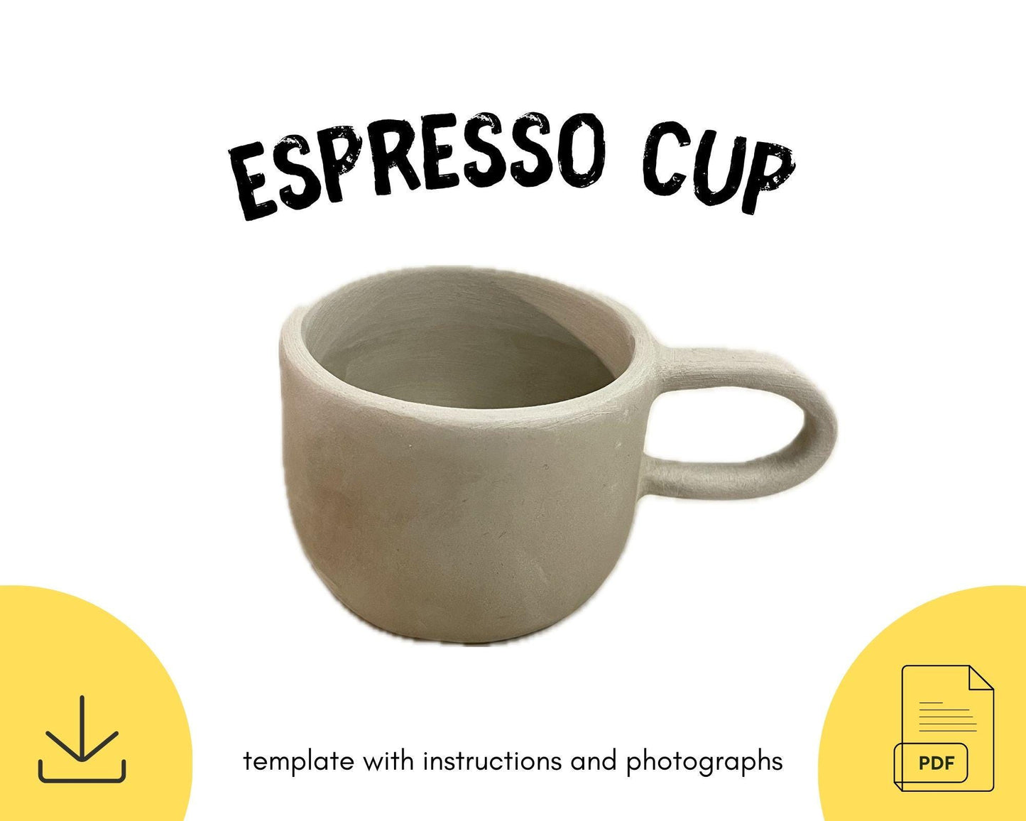 Espresso Cup Template DIY Ceramics Stencil Pottery Crafts ENGLISH