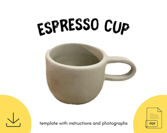 Espresso Cup Template DIY Ceramics Stencil Pottery Crafts ENGLISH