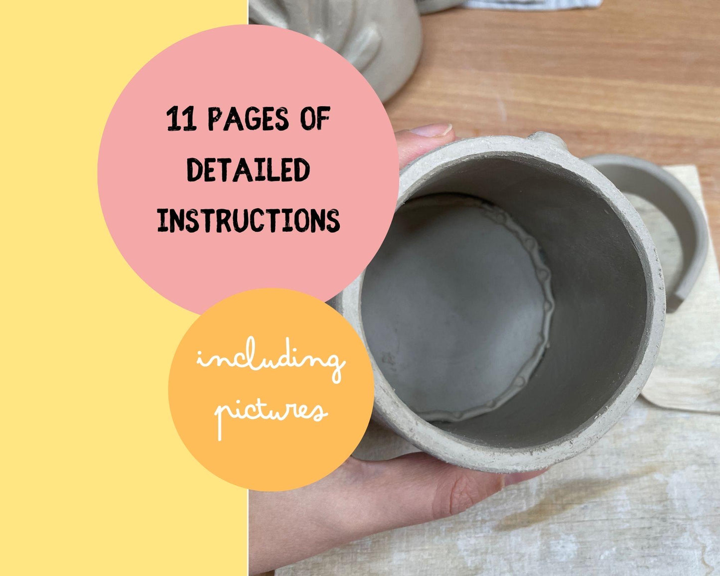 Matisse inspired Mug Slab-Building Template DIY Ceramics Stencil Pottery Crafts in ENGLISH