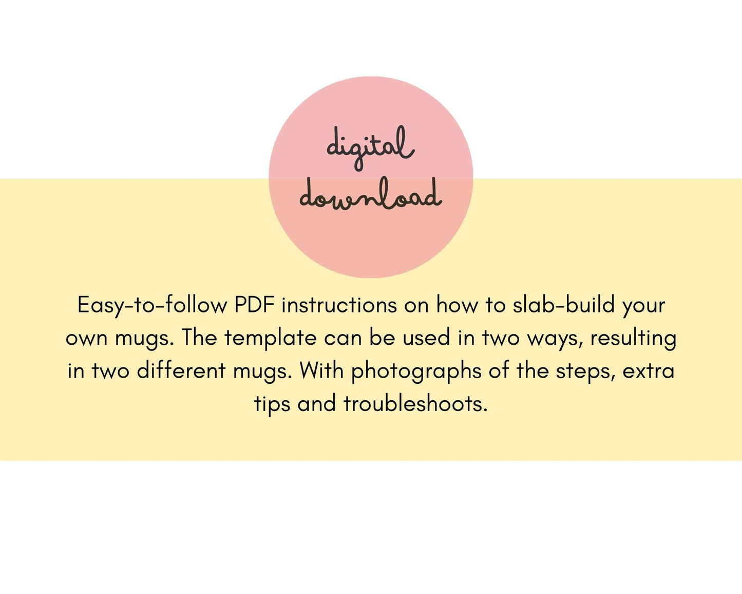 Two mugs in one template! DIY Ceramics Stencil Pottery Crafts ENGLISH