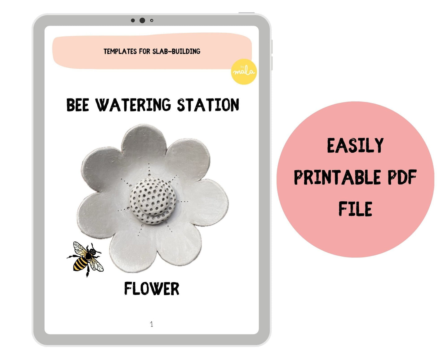 Bee Watering Station Template Flower DIY Ceramics Stencil Pottery Crafts ENGLISH