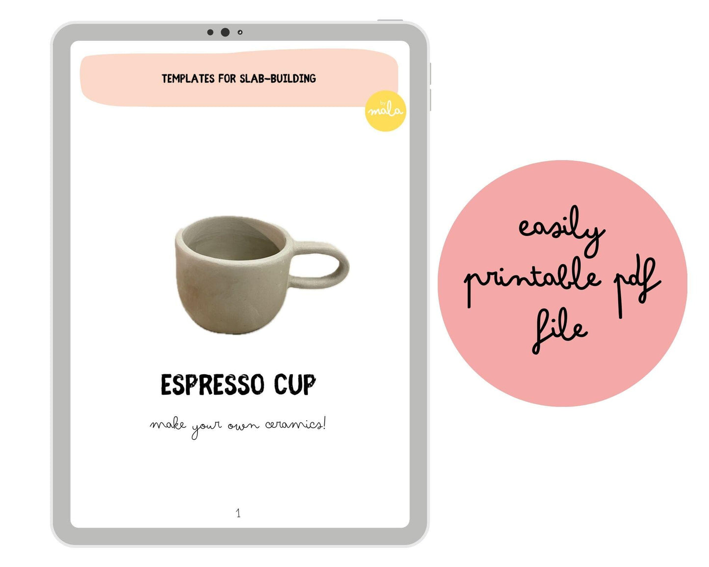 Espresso Cup Template DIY Ceramics Stencil Pottery Crafts ENGLISH