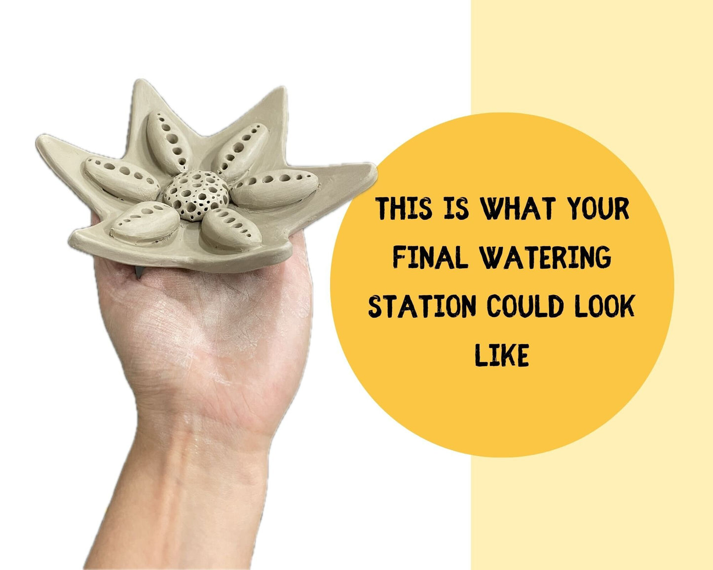 Star Flower Bee Watering Station Template DIY Ceramics Stencil Pottery Crafts ENGLISH