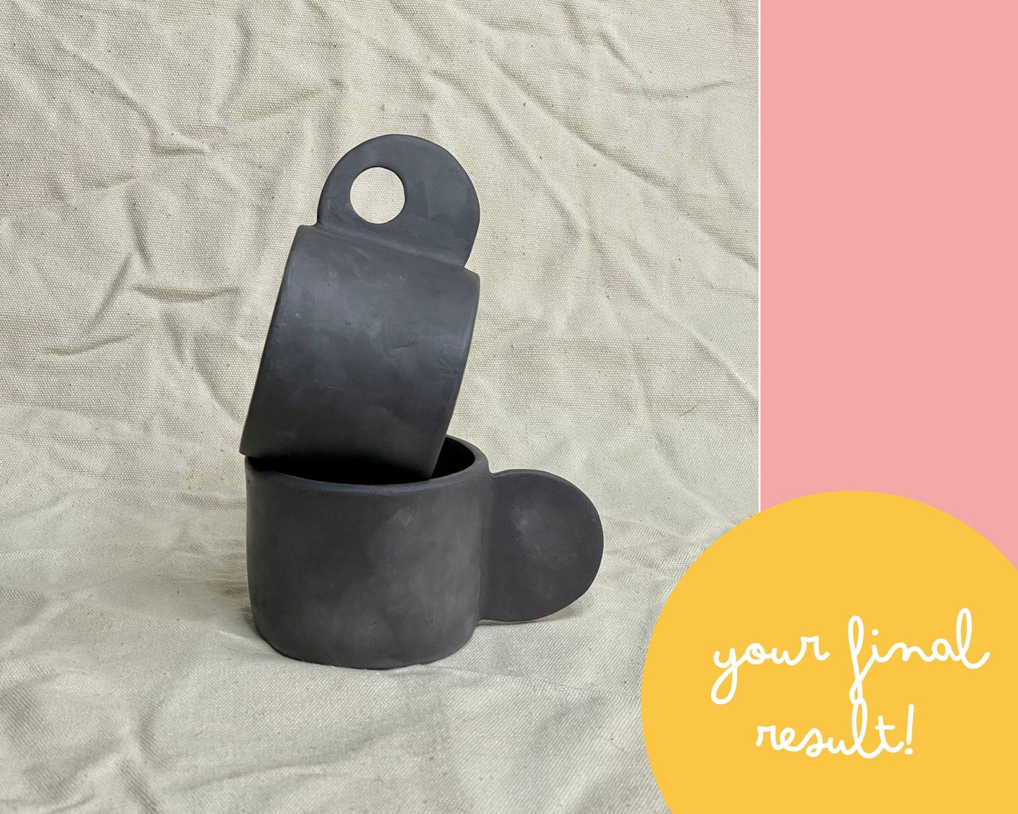 Modern Minimalist Cup Template DIY Ceramics Stencil Pottery Crafts ENGLISH Slab-Building Template