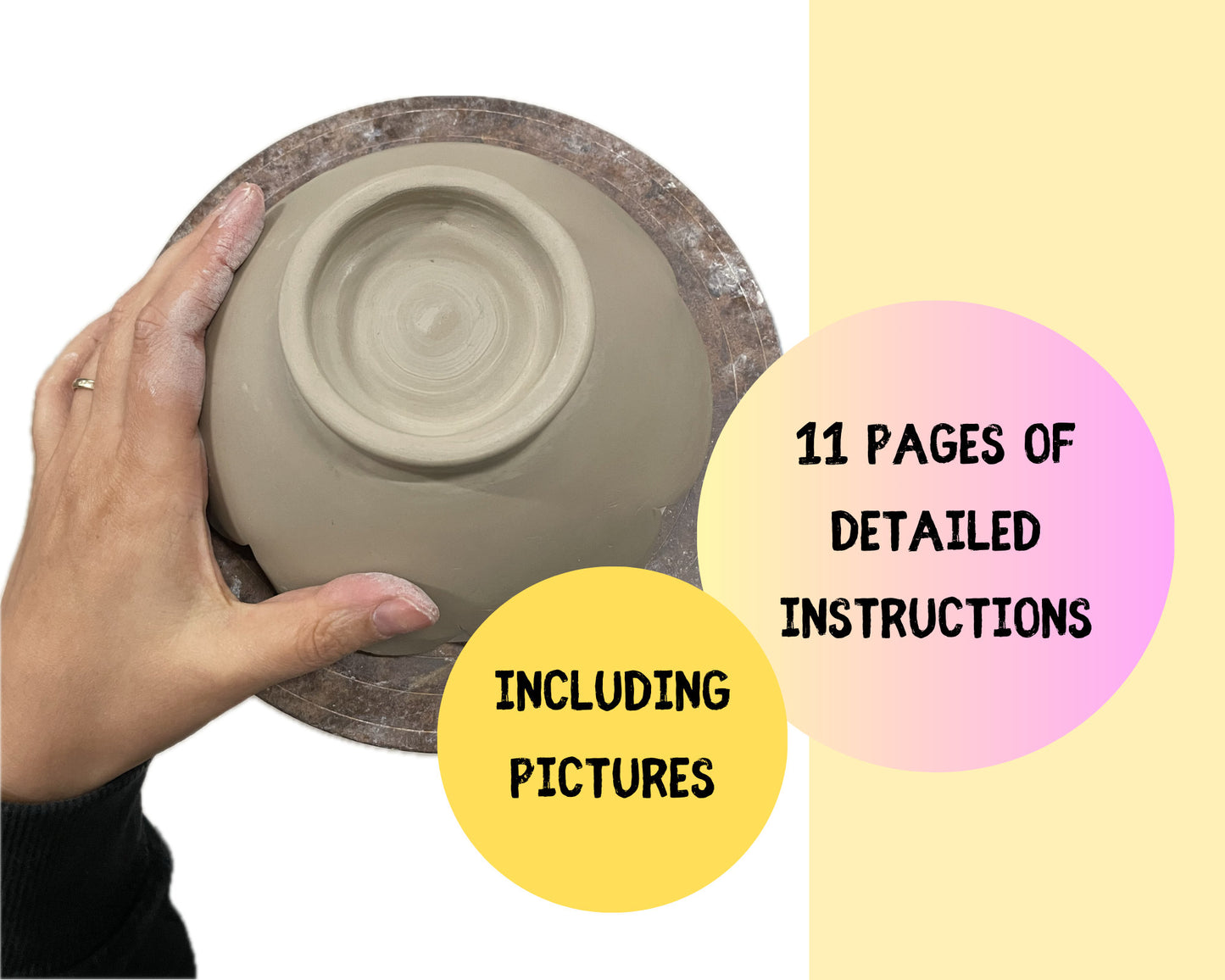 Flower Bowl Template DIY Ceramics Stencil Pottery Crafts ENGLISH