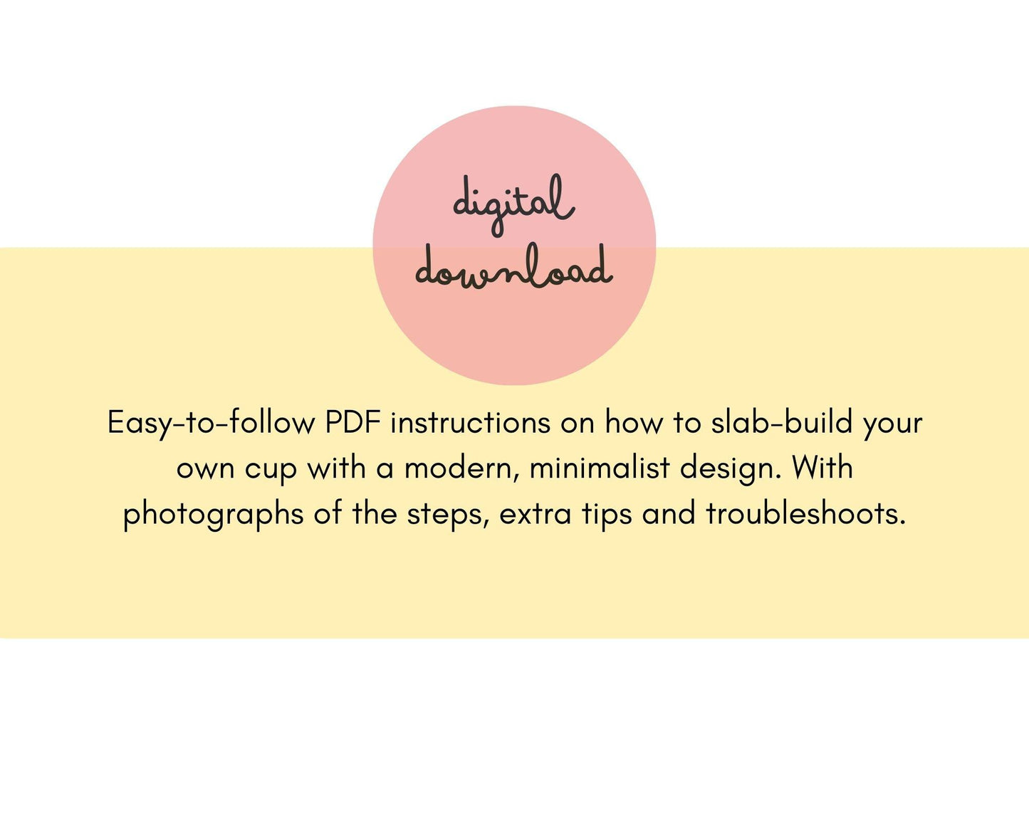 Modern Minimalist Cup Template DIY Ceramics Stencil Pottery Crafts ENGLISH Slab-Building Template