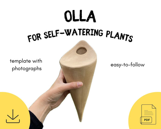 Olla Self-Watering Plants Template DIY Ceramics Stencil Pottery Crafts ENGLISH