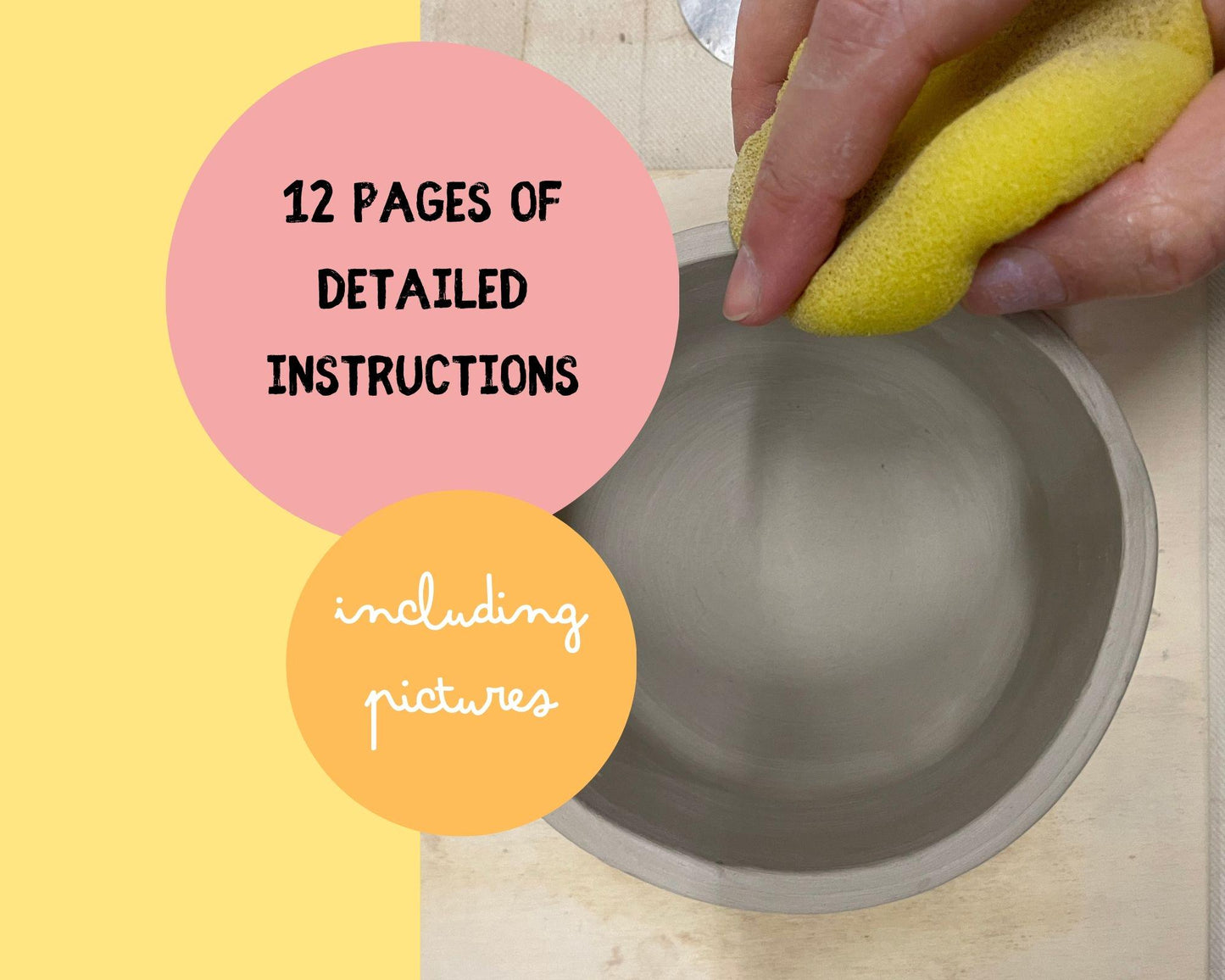 Flower Water Jug Template DIY Ceramics Stencil Pottery Crafts ENGLISH