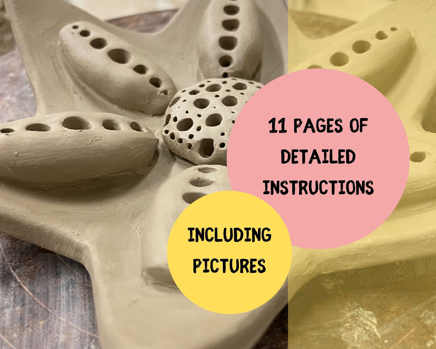 Star Flower Bee Watering Station Template DIY Ceramics Stencil Pottery Crafts ENGLISH