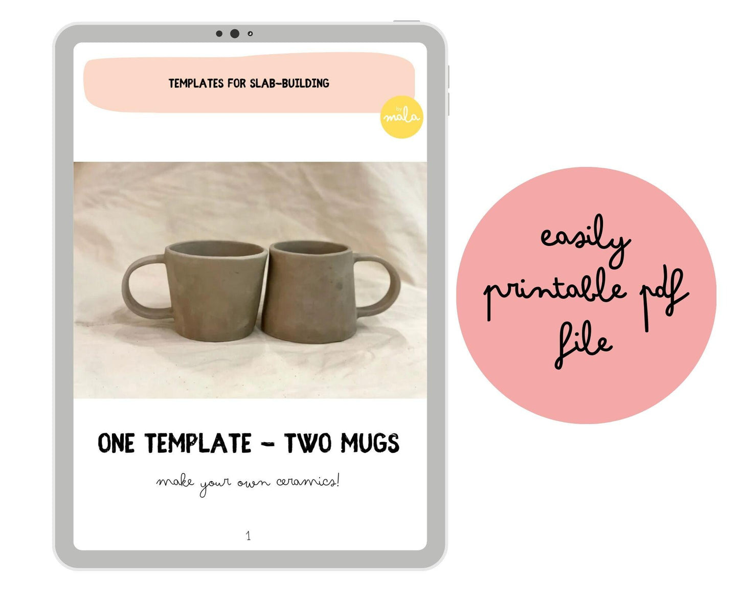Two mugs in one template! DIY Ceramics Stencil Pottery Crafts ENGLISH