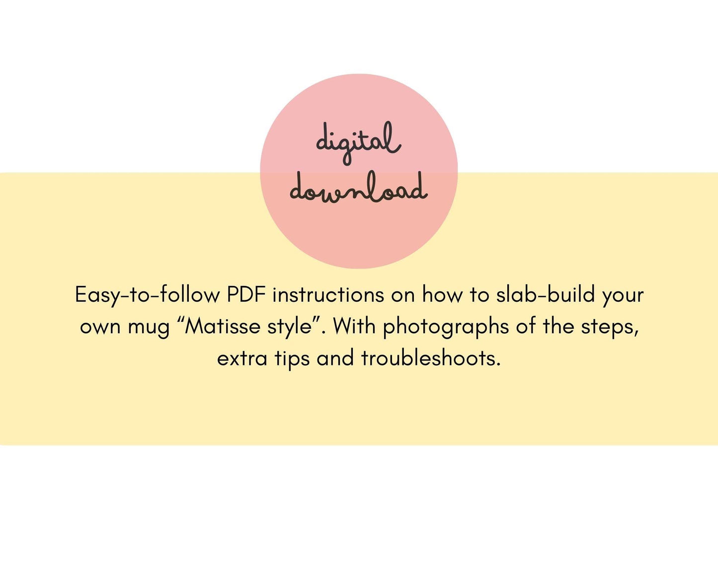 Matisse inspired Mug Slab-Building Template DIY Ceramics Stencil Pottery Crafts in ENGLISH