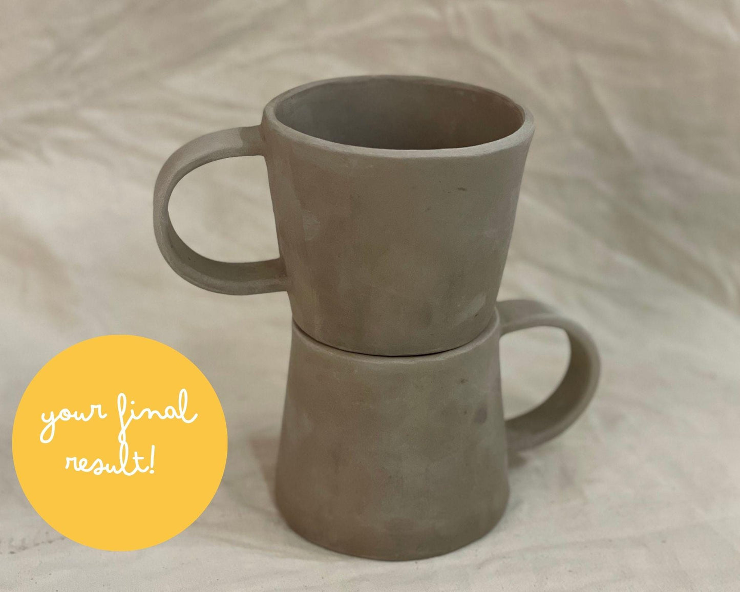 Two mugs in one template! DIY Ceramics Stencil Pottery Crafts ENGLISH