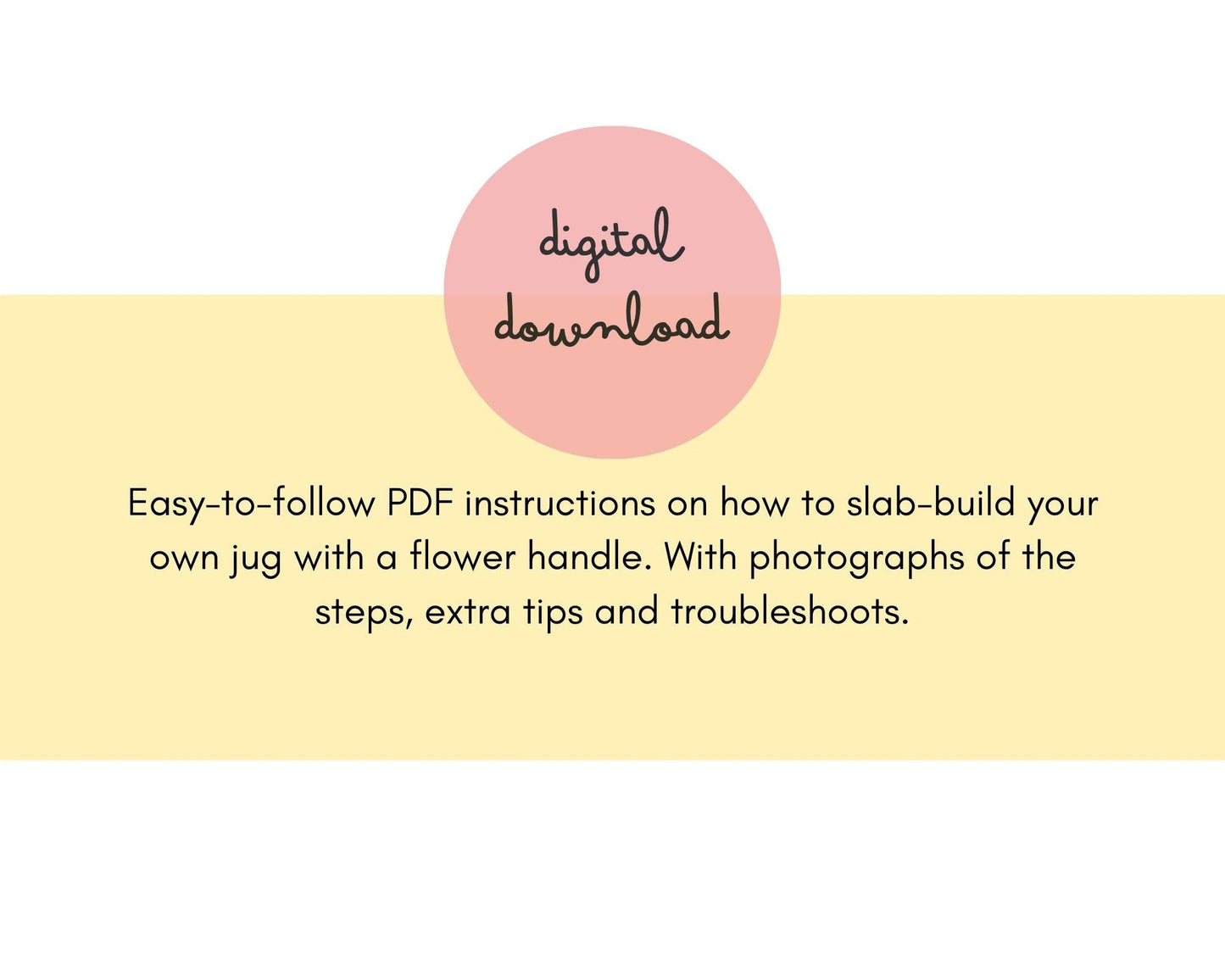 Flower Water Jug Template DIY Ceramics Stencil Pottery Crafts ENGLISH