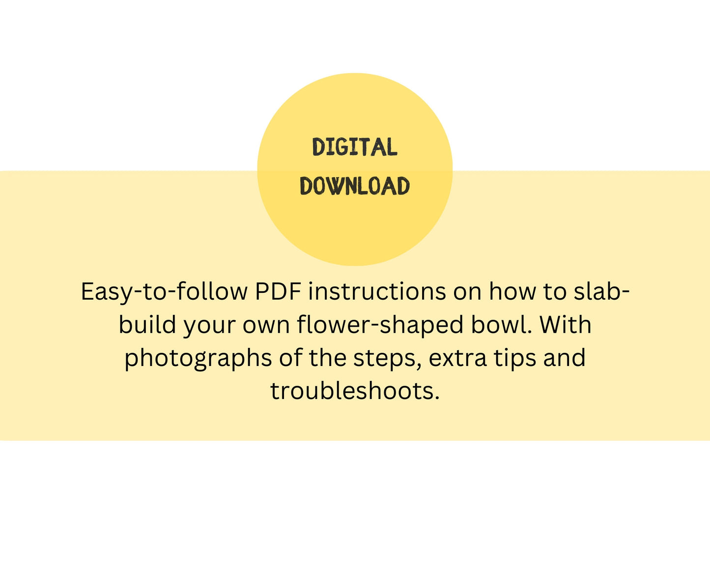 Flower Bowl Template DIY Ceramics Stencil Pottery Crafts ENGLISH